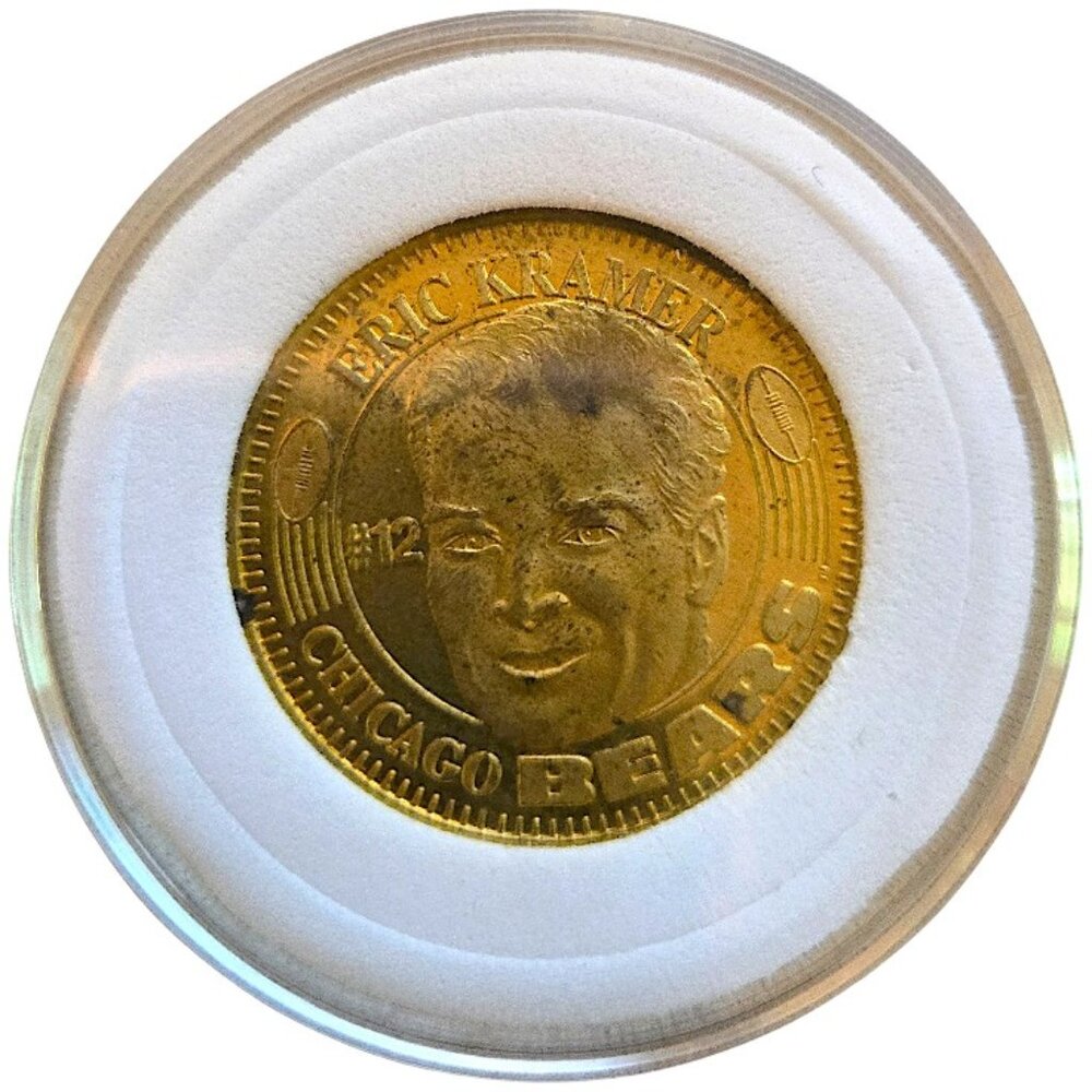 Eric Kramer #12 Chicago Bears 1996 Pinnacle QB Club NFL Vintage Coin